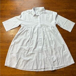 NWOT White Ruffle Tier Mini Dress S